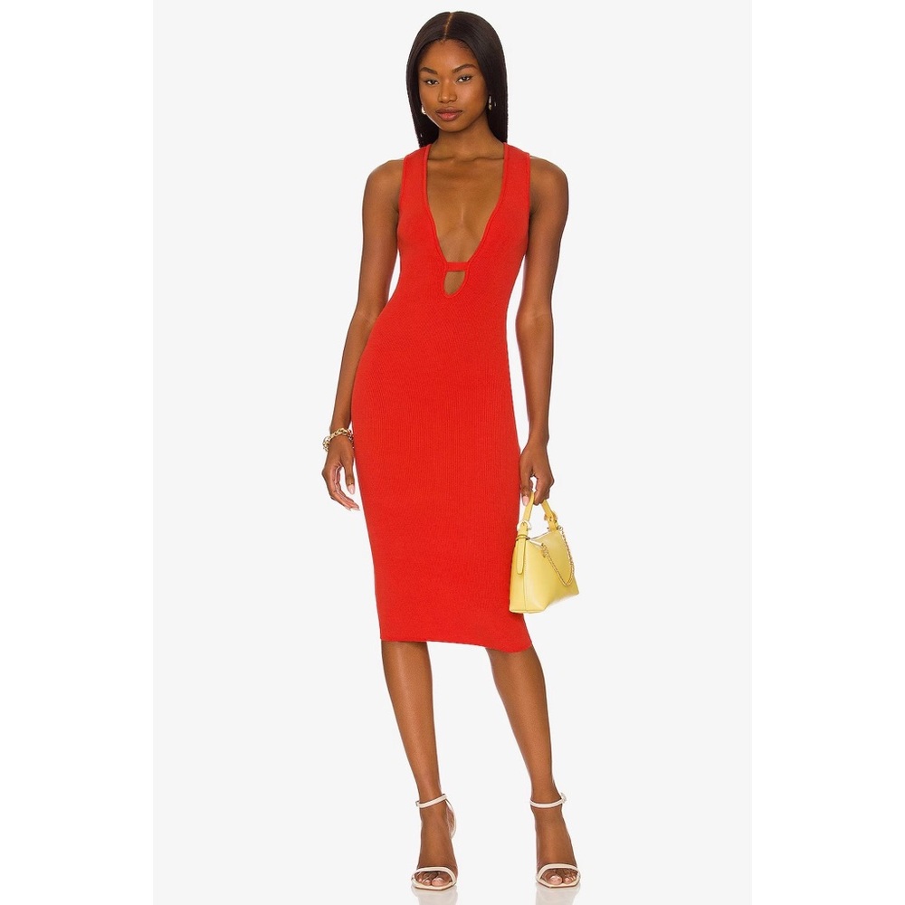NWT Camila Coelho Cynthia Midi Dress in Orange